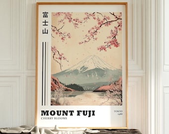 Traditional Japanese Mount Fuji Wall Art, Mount Fuji Poster, Japandi Wall Art, Japanese Wall Art, Living Room Wall Art, Japan Art