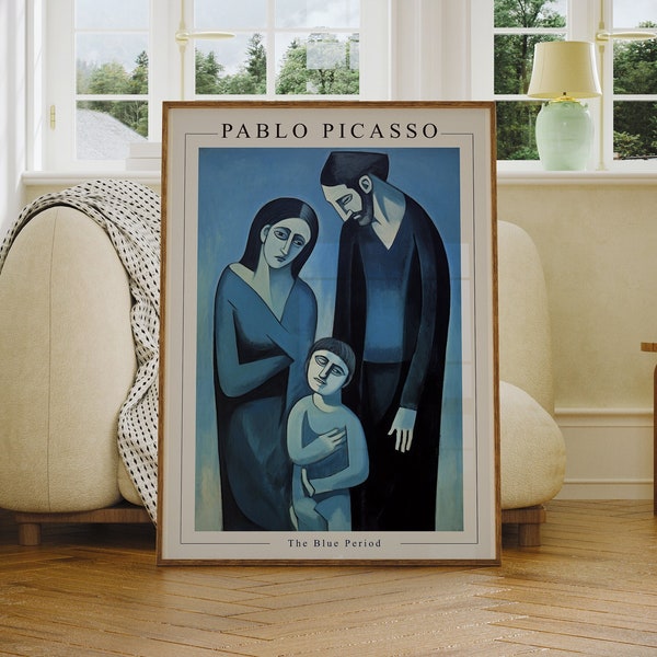 Picasso print, de blauwe periode, digitale download, beroemde kunstenaarsprints, muurkunstafdrukken