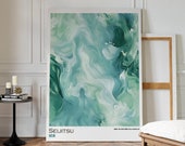 Sage Green and Blue Modern Neutral Home Decor, Meditation Room Poster, Japandi Wall Art Print, Wabi Sabi Wall Art, Printable Wall Art