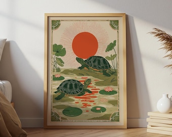 Vintage 1946 Turtle Art Print, Original Loggerhead Turtle