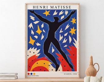 Peinture Henri Matisse Icare, impression Matisse bleu, téléchargement numérique, impression Henri Matisse, art mural Matisse, téléchargement immédiat