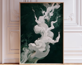 Sage Green Japandi Wall Art, Modern Abstract Art Print, Mid Century Modern Wall Art, Modern Botanical Art, Printable Wall Art