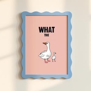 What The Duck Poster, Minimalist Wall Art, Funny Poster, Funny Animal Poster, Duck Poster, Digital Download, Minimalist Animal Print image 1