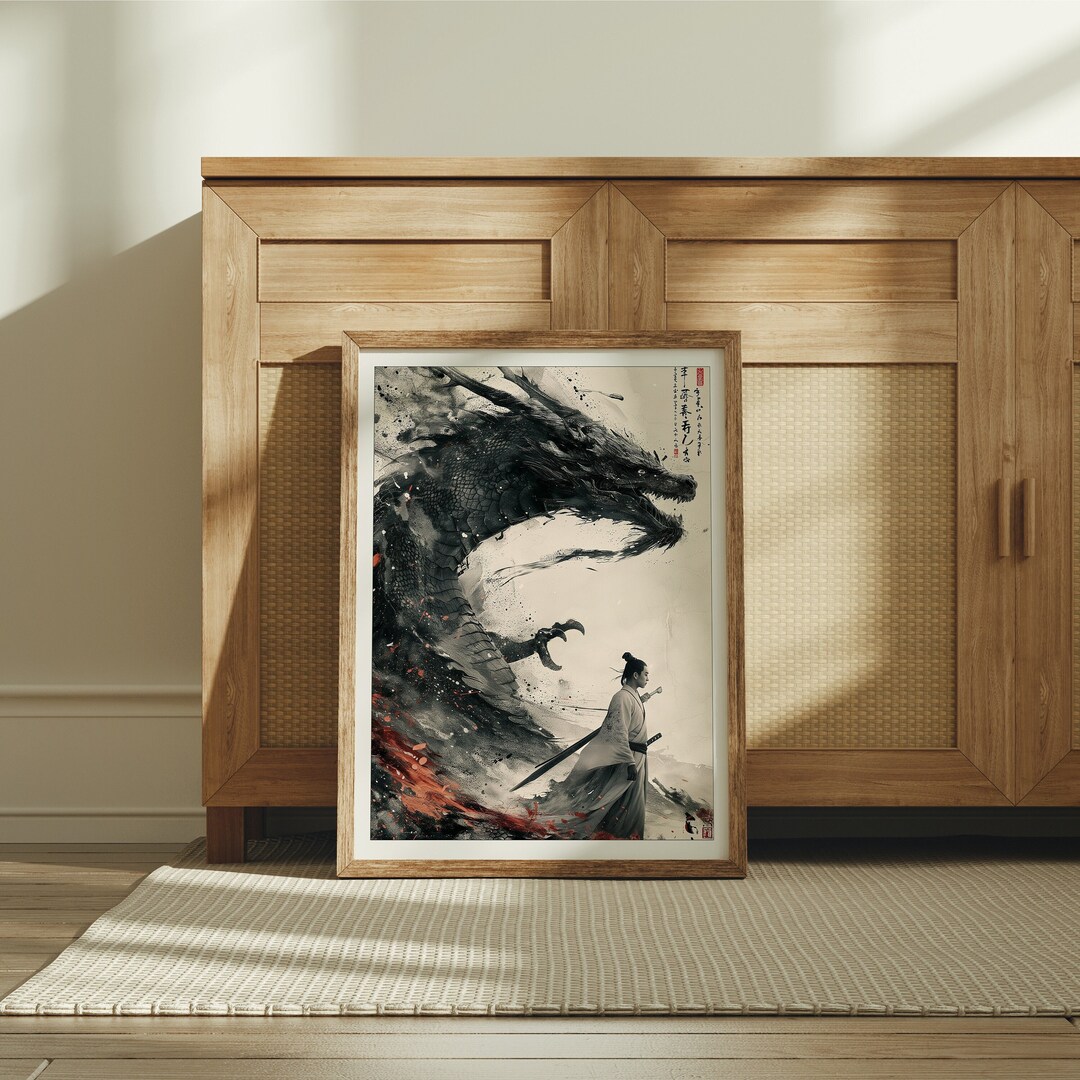 Japanese Dragon Painting, Japanese Art, Asian Wall Art, Japanese Wall ...