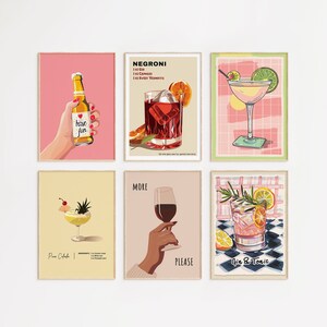 Cocktail Poster, Bar Cart Prints, Cocktail Wall Art, Bar Cart Art