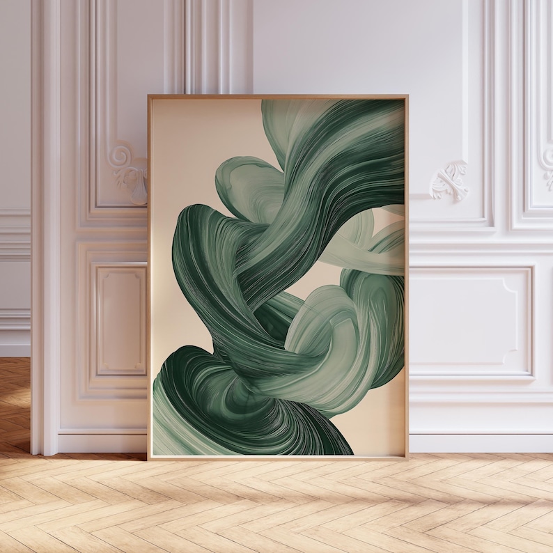 Sage Green Mid Century Modern Wall Art