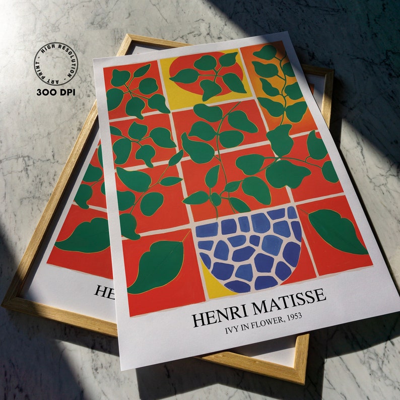 Henri Matisse Floral Print Matisse Exhibition Digital Etsy