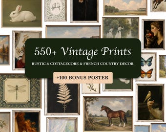 550+ Vintage Art Posters, Rustic French Country Decor, Cottagecore Printable Posters