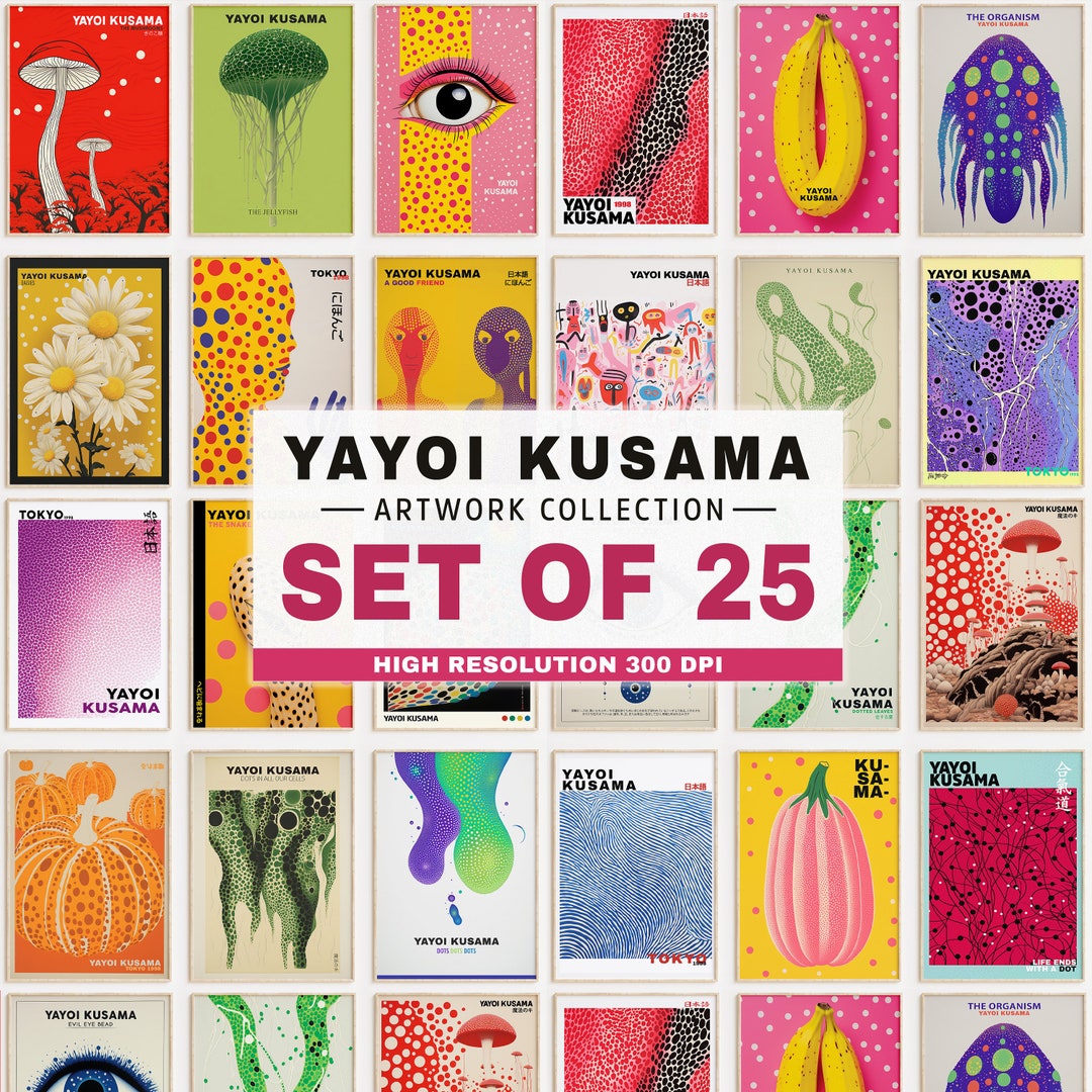 Yayoi Kusama Set of 25 Art Collection, Digital Download, Yayoi Kusama ...