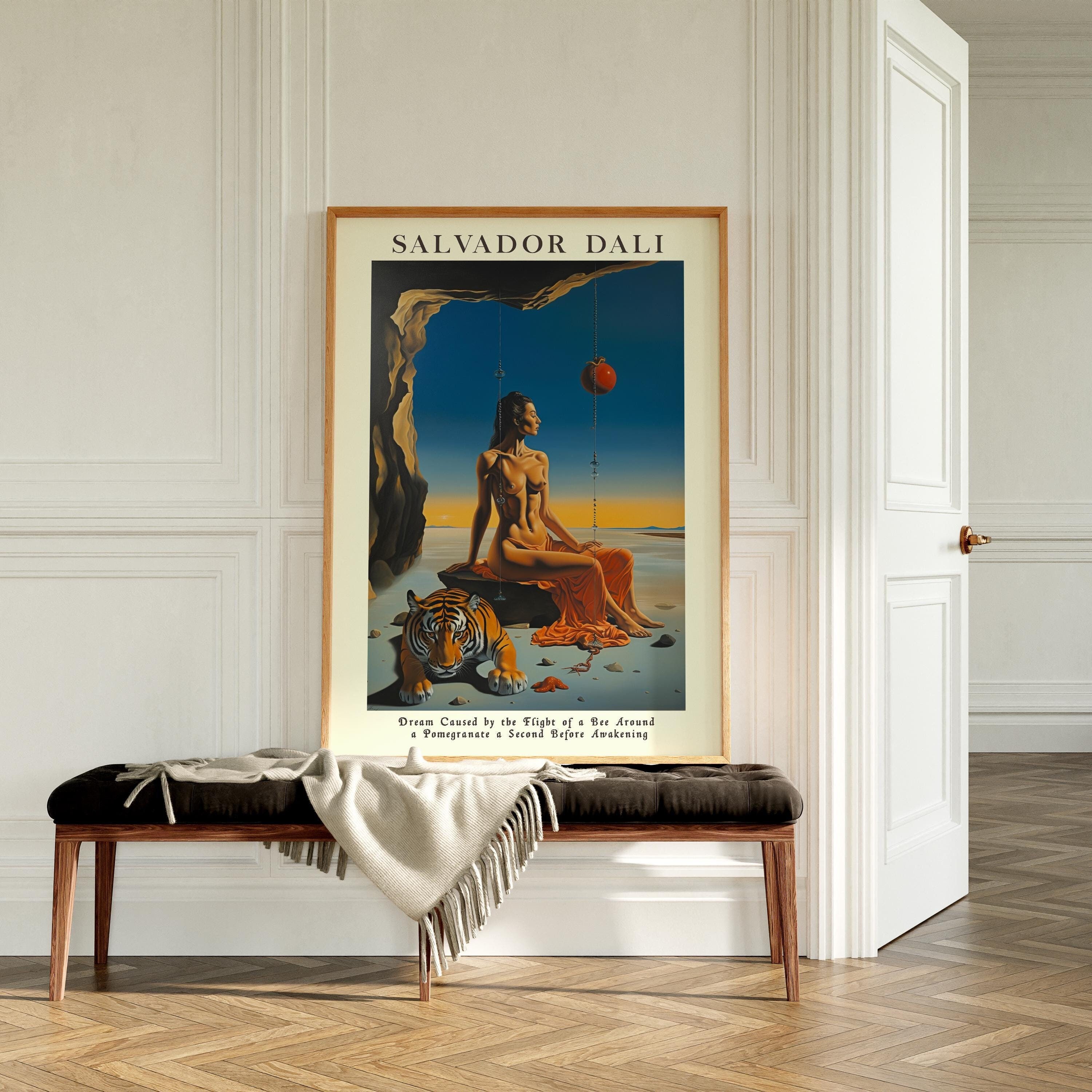 Salvador Dali Woman and Tiger Poster, Dali Print, Digital Prints