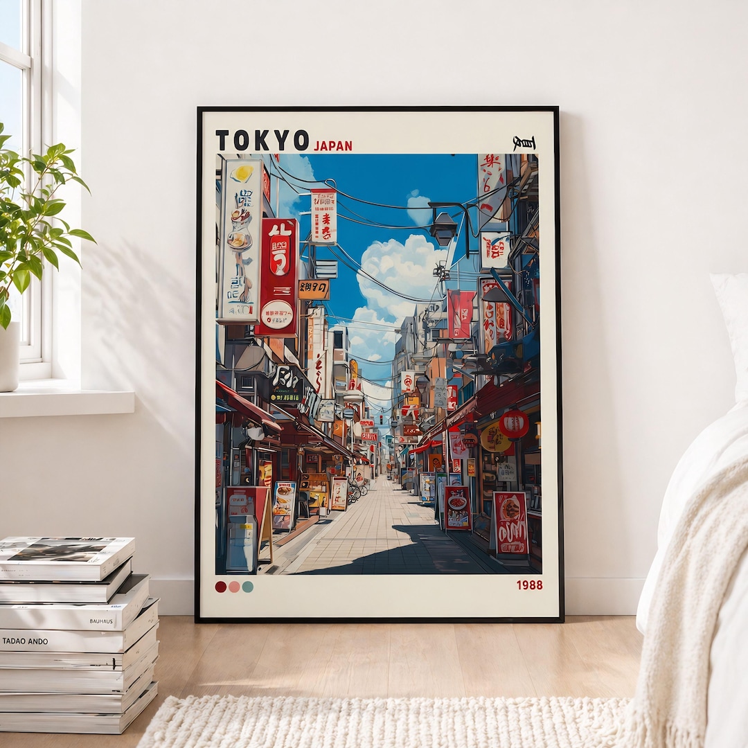 東京日本壁アートプリント、日本旅行ポスター、東京ストリートアート