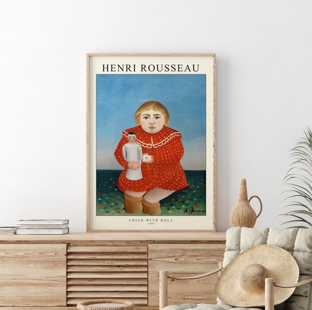 アンリ・ルソーの人形を持つ子供絵画、デジタルプリント、展覧会