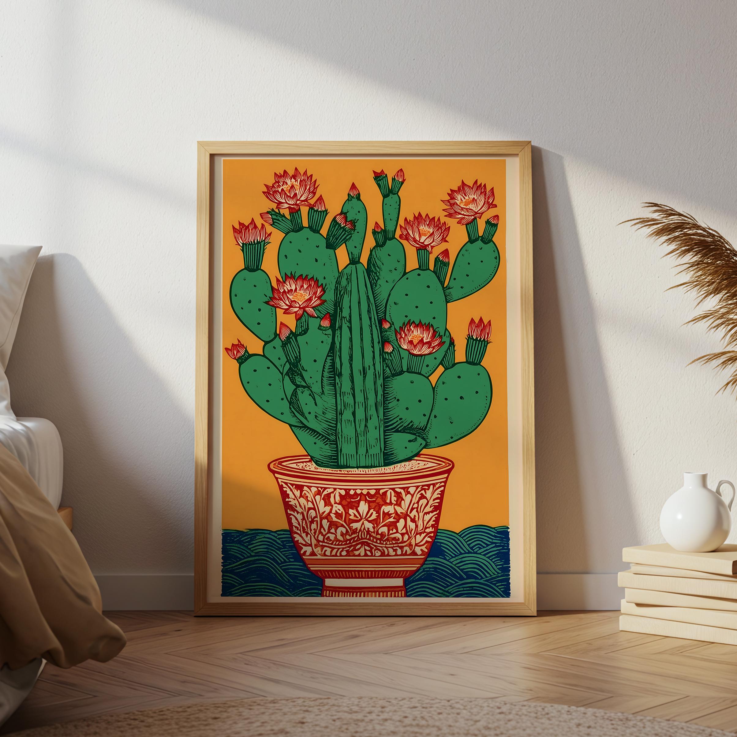 Mexican Folk Art Cactus Print: Boho Desert Wall Decor (digital Download ...