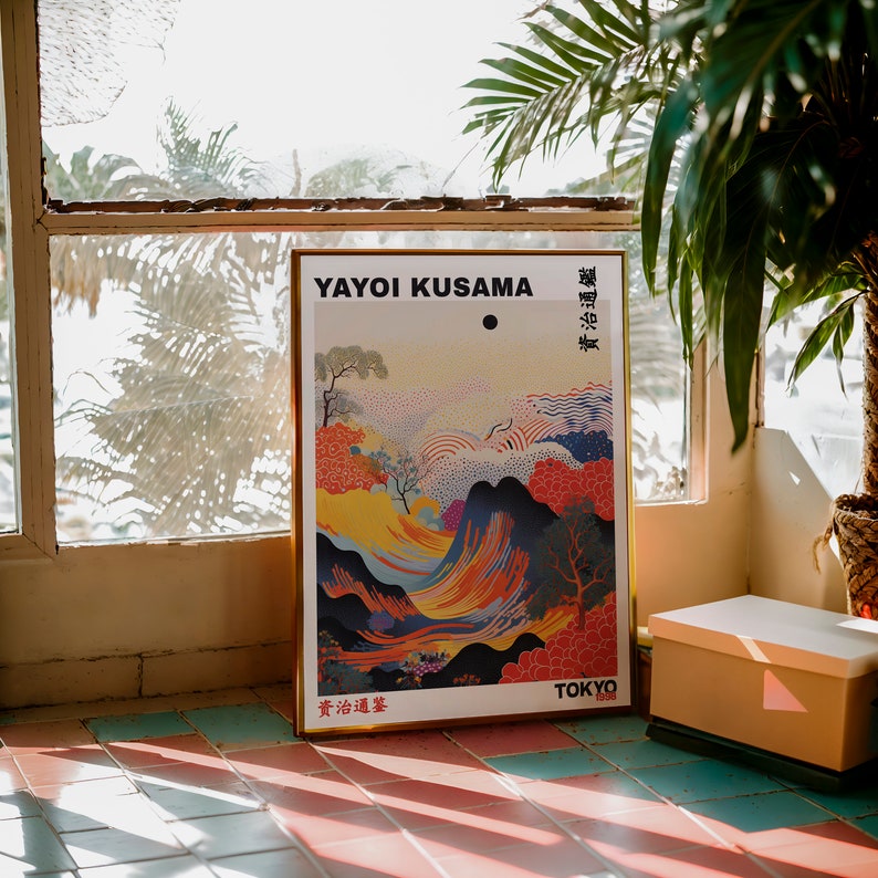 Yayoi Kusama Poster Yayoi Kusama Wave Print Japandi Wall Etsy UK
