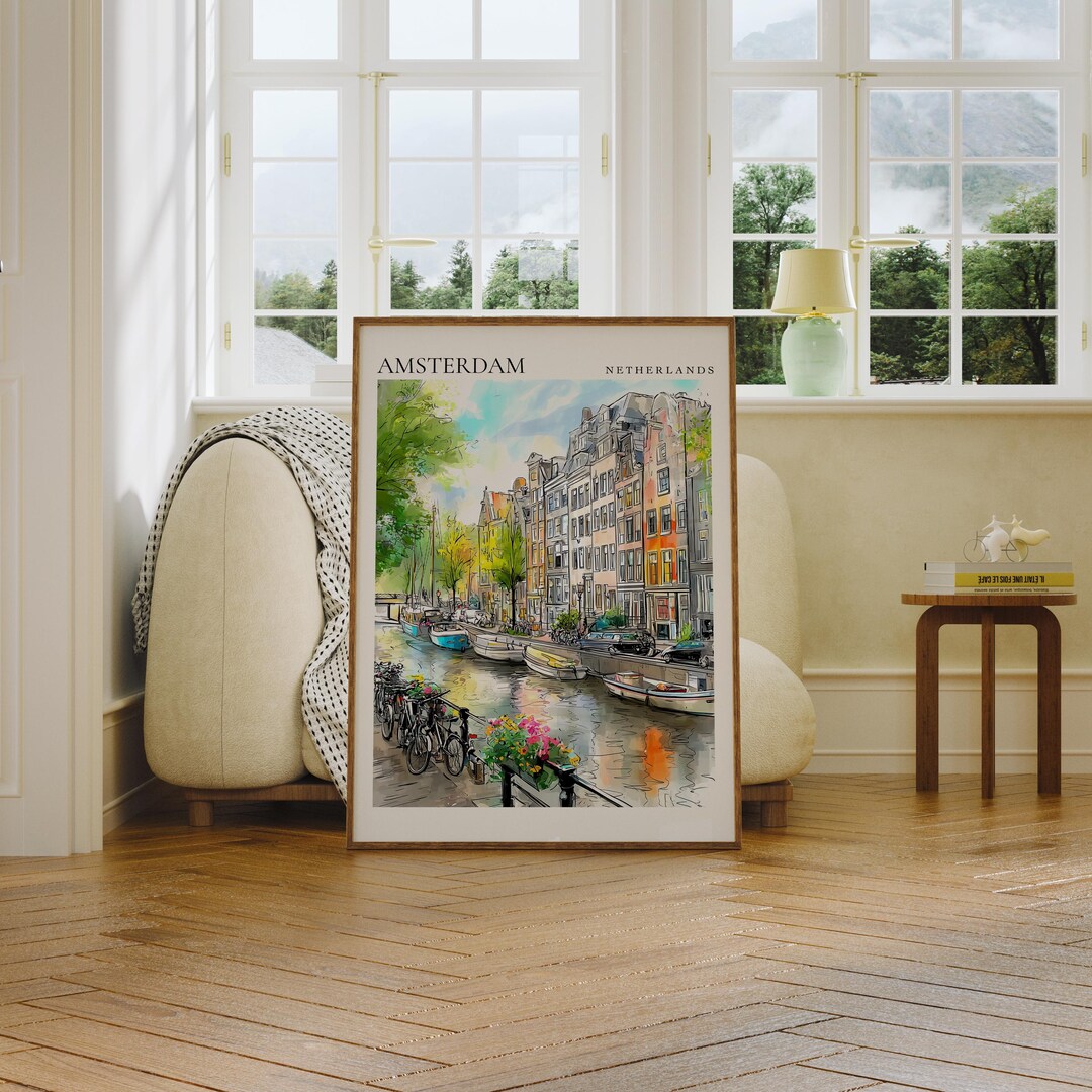 Amsterdam Poster Travel Wall Art, Travel Prints, Amsterdam Print ...