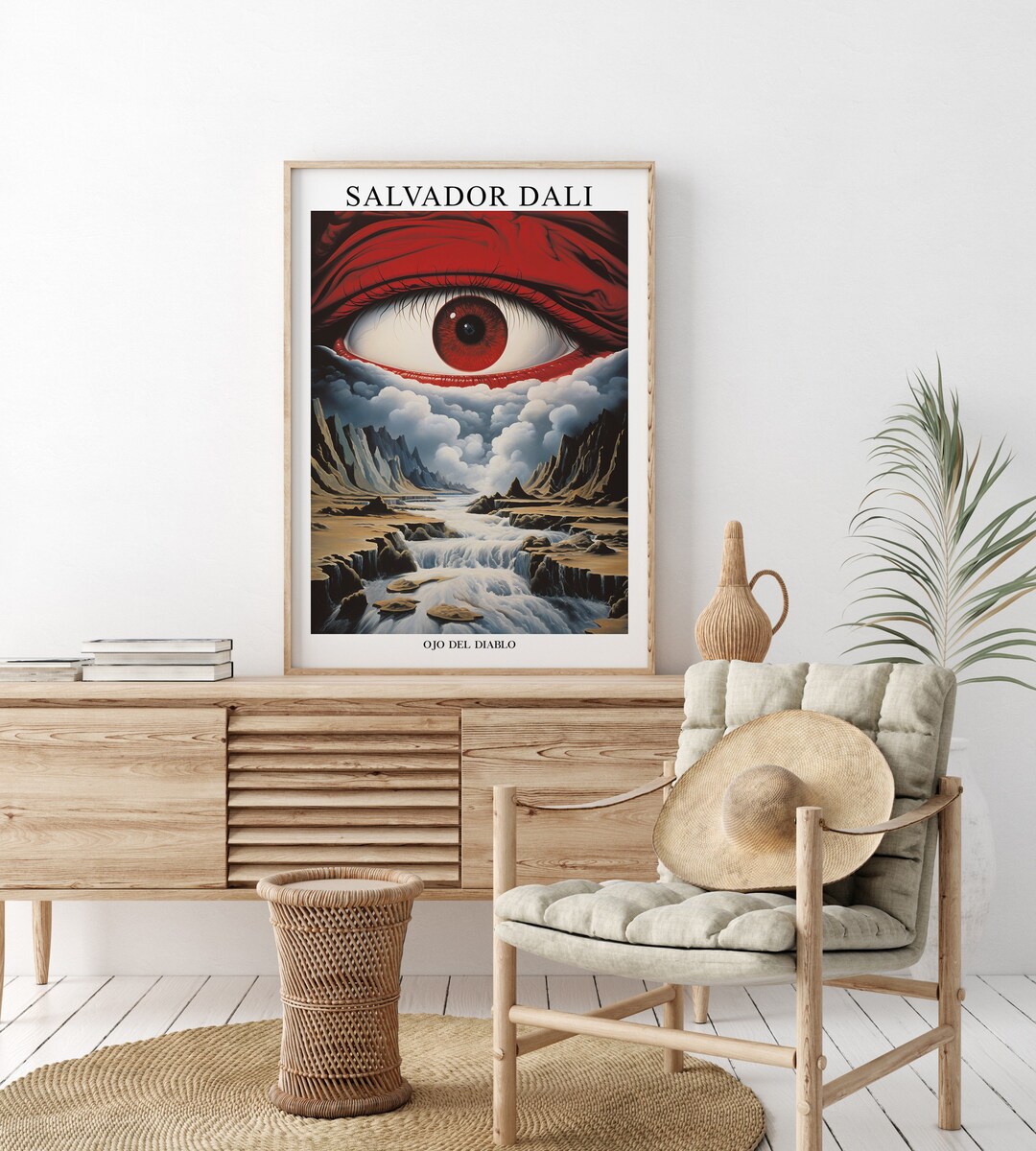 サルバドール・ダリ作「悪魔の目」ポスター、シュールレアリズムアート