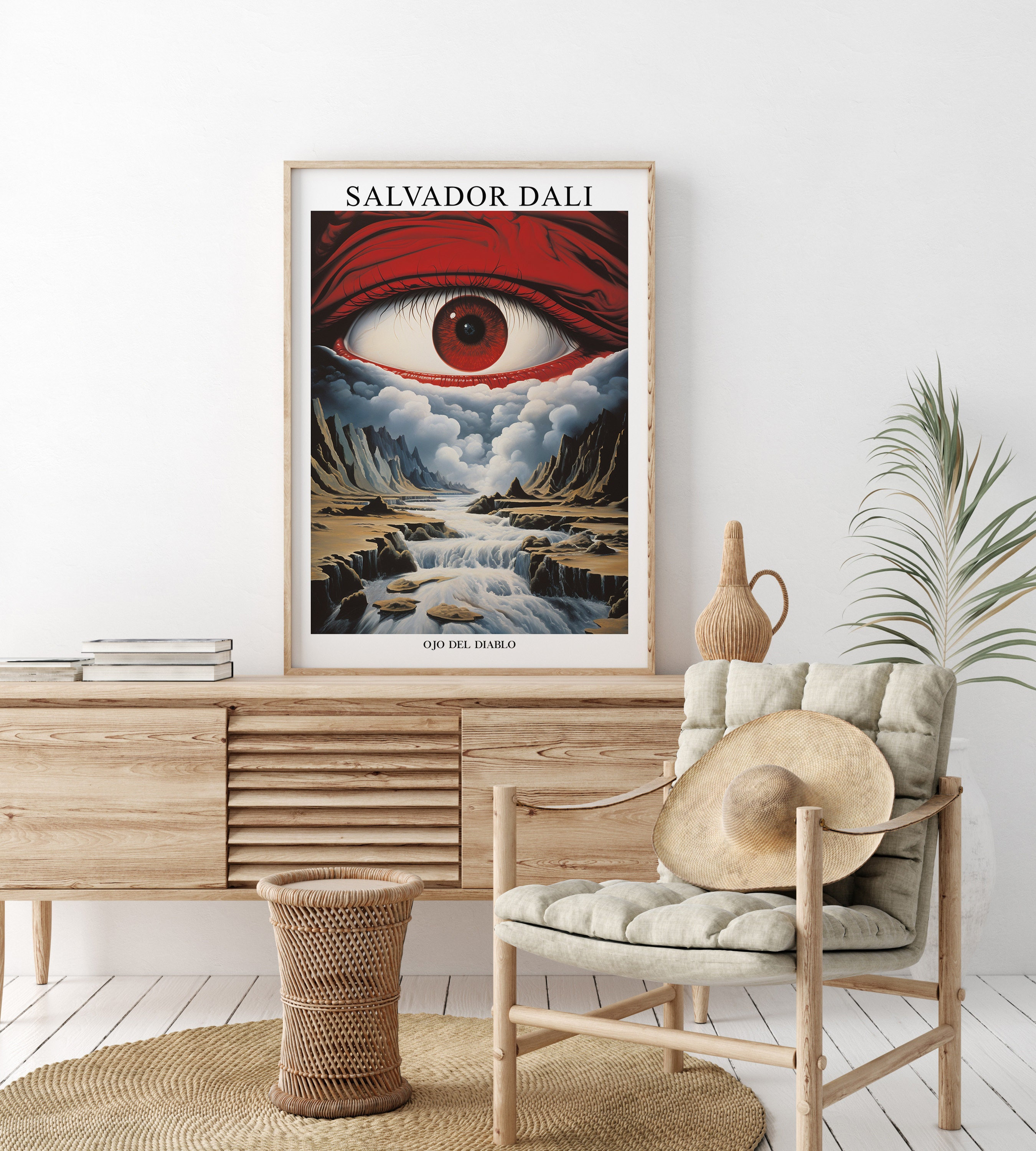 サルバドール・ダリ作「悪魔の目」ポスター、シュールレアリズムアート