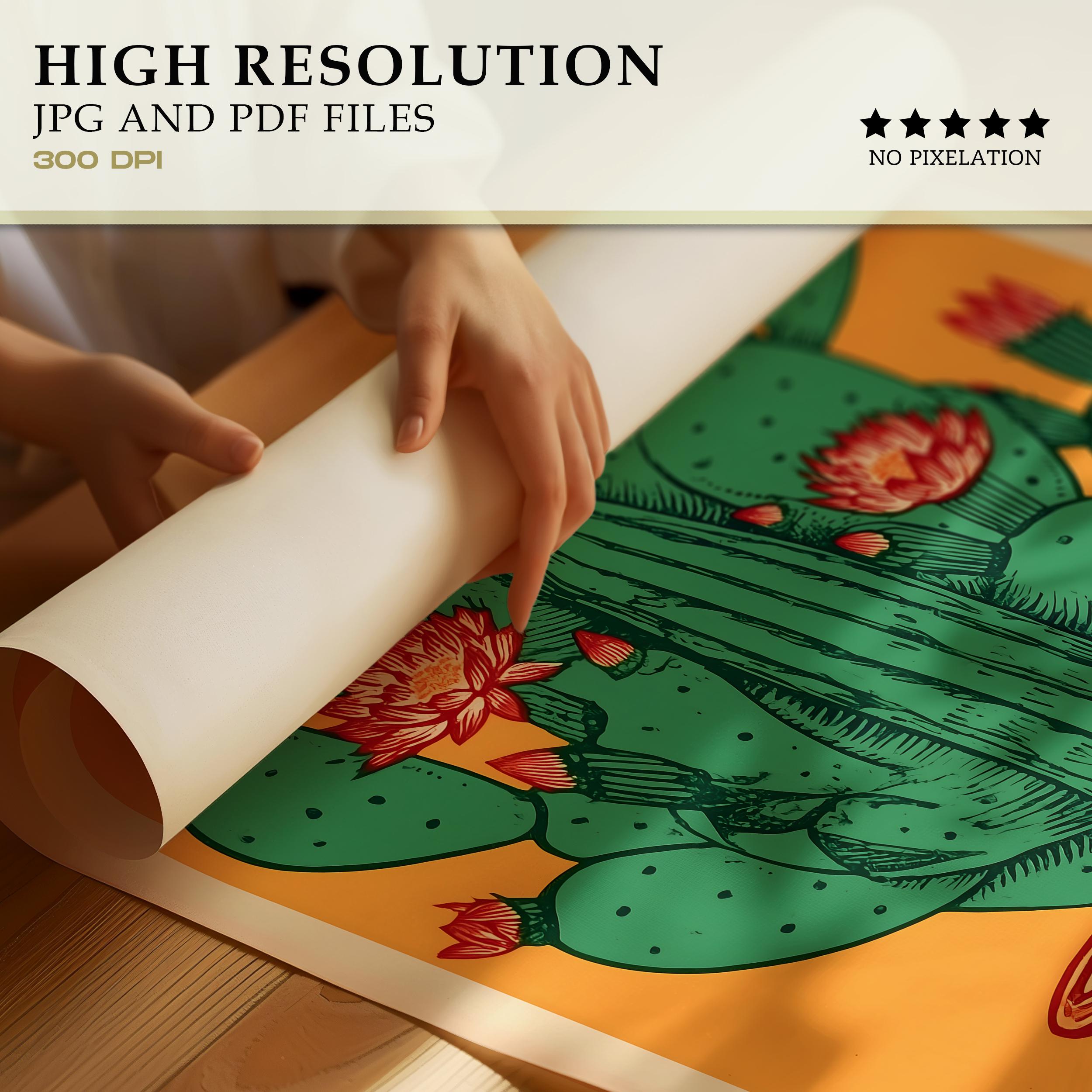 Mexican Folk Art Cactus Print: Boho Desert Wall Decor (digital Download ...
