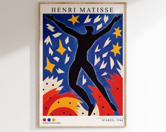 Henri Matisse Icarus Painting, Blue Matisse Print, Digital