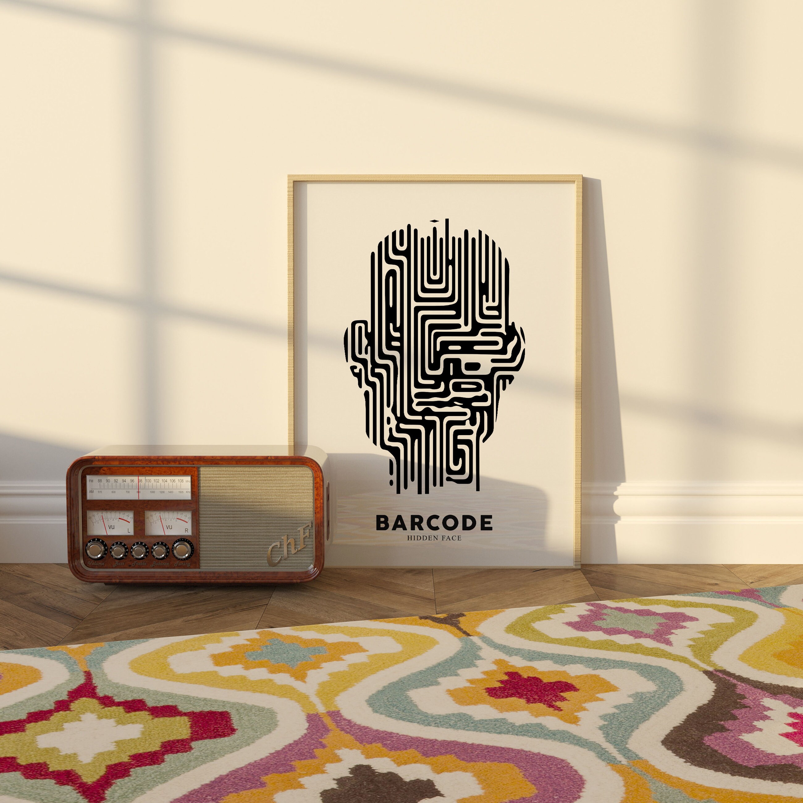 Aesthetic Abstract Wall Art Barcode Poster Digital Prints Etsy