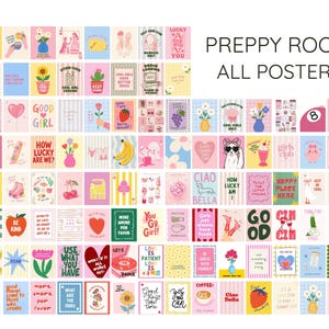 100 Preppy Dopamine Wall Art Set, Coquette Teen Girl Room Decor, Girly Preppy Room Decor, Cool Girls Digital Prints image 4
