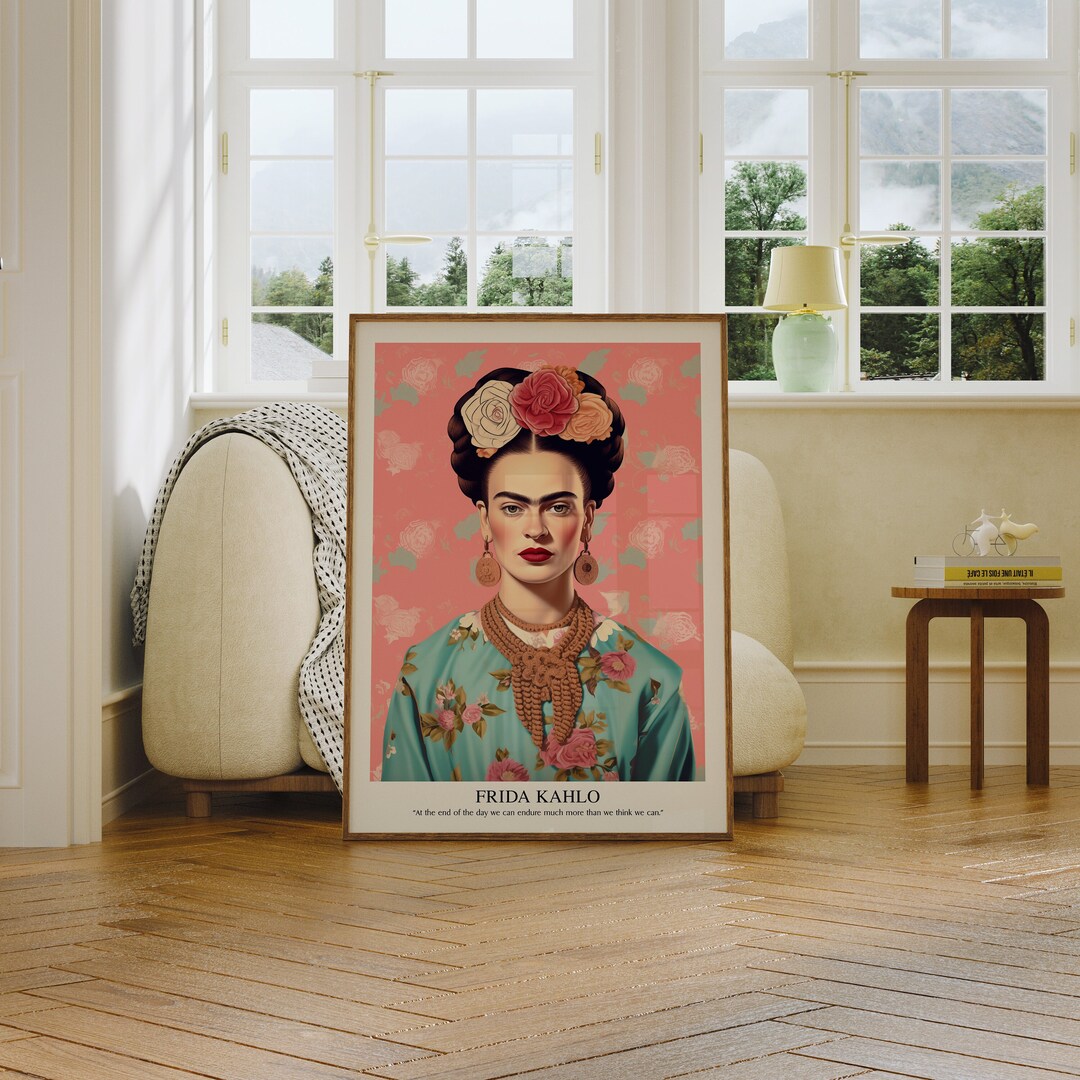 Frida Kahlo Portrait, Frida Kahlos Print, Inspirational Quote, Frida ...
