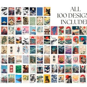 Juego de 100 impresiones de arte mural japonés, arte mural Japandi, póster japonés imprimible, juego de arte mural de galería, regalo de viaje a Japón imagen 3