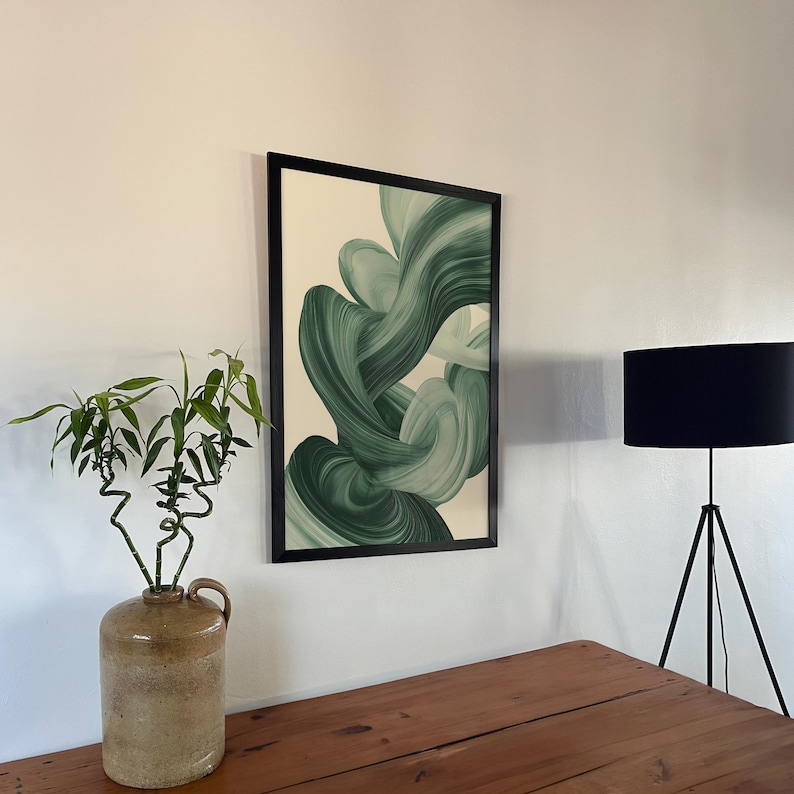 Sage Green Mid Century Modern Wall Art
