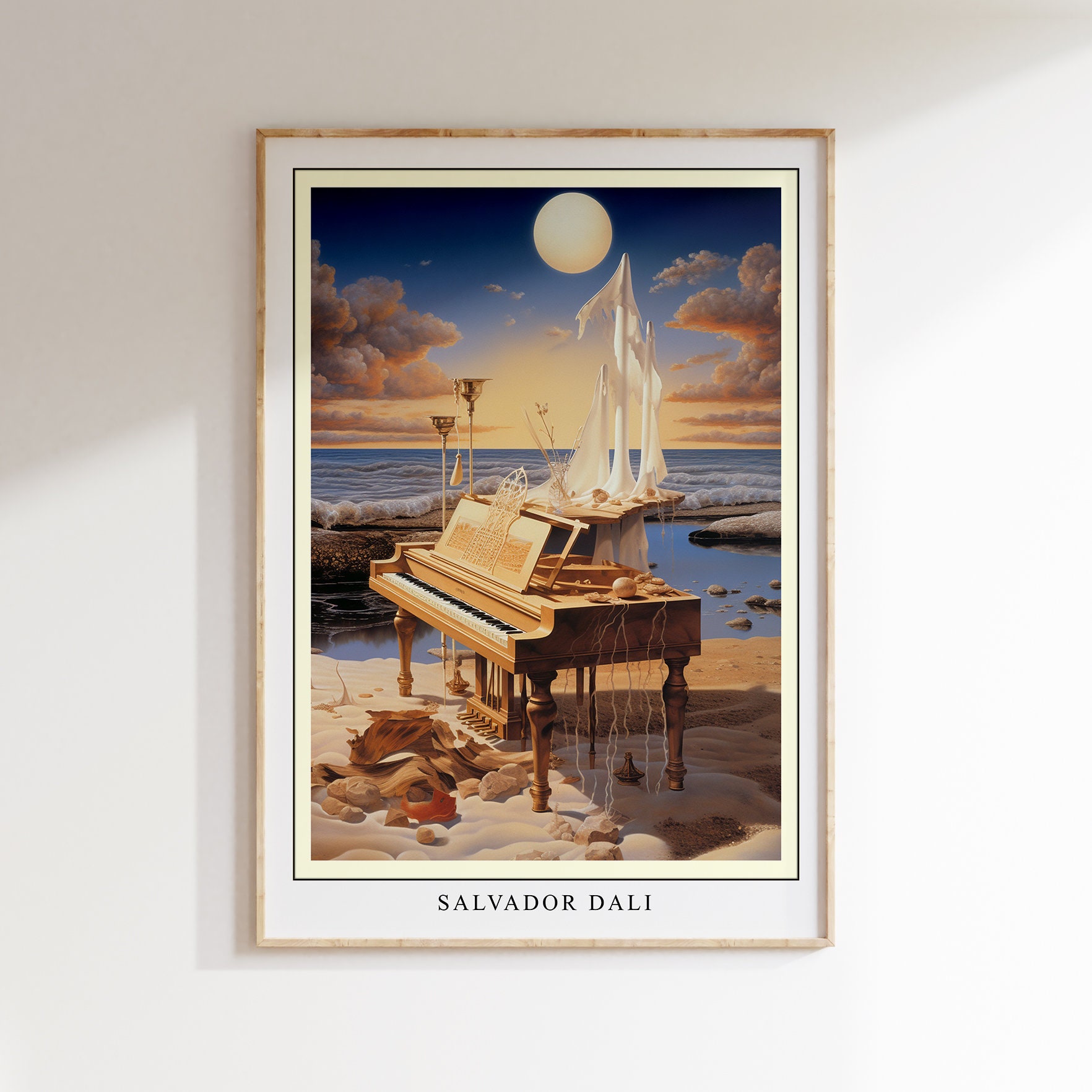 Salvador Dali Surreal Piano Poster, Music Poster, Digital Download