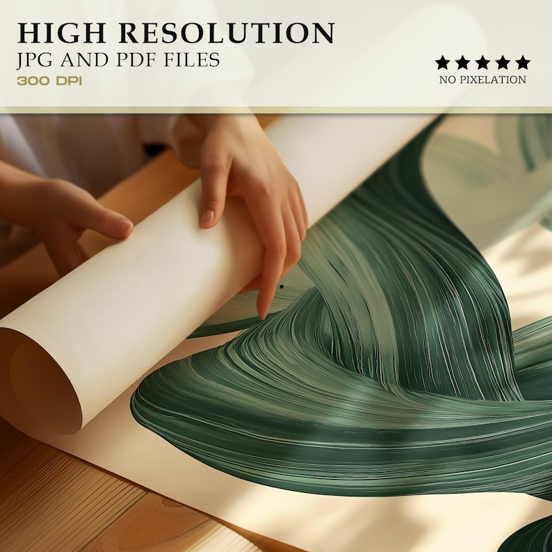Sage Green Mid Century Modern Wall Art