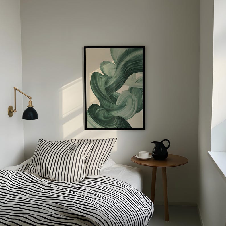 Sage Green Mid Century Modern Wall Art