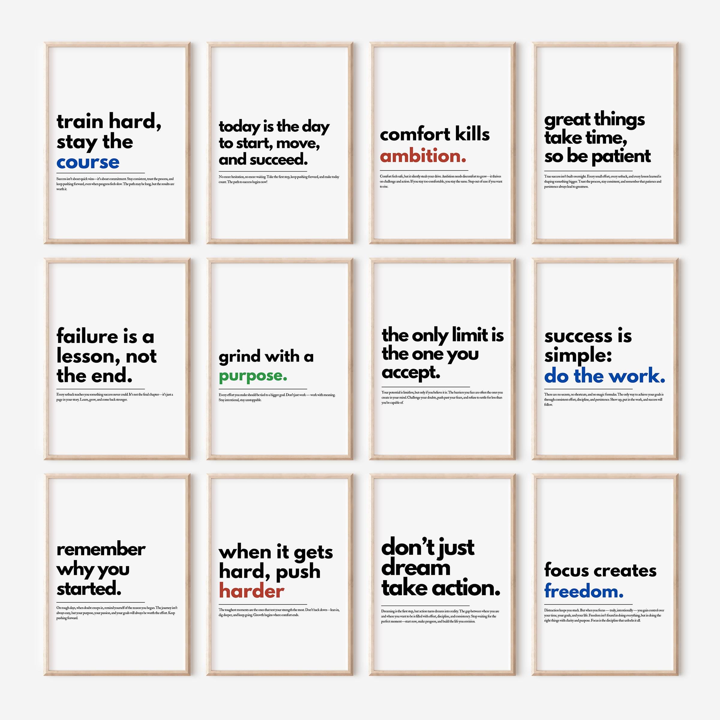 Motivational Posters Set of 50 Prints, Typography Poster, Inspirational  Wall Art, Home Office Wall Art, Uplifting Quote, Motivational Prints - Etsy  Ireland