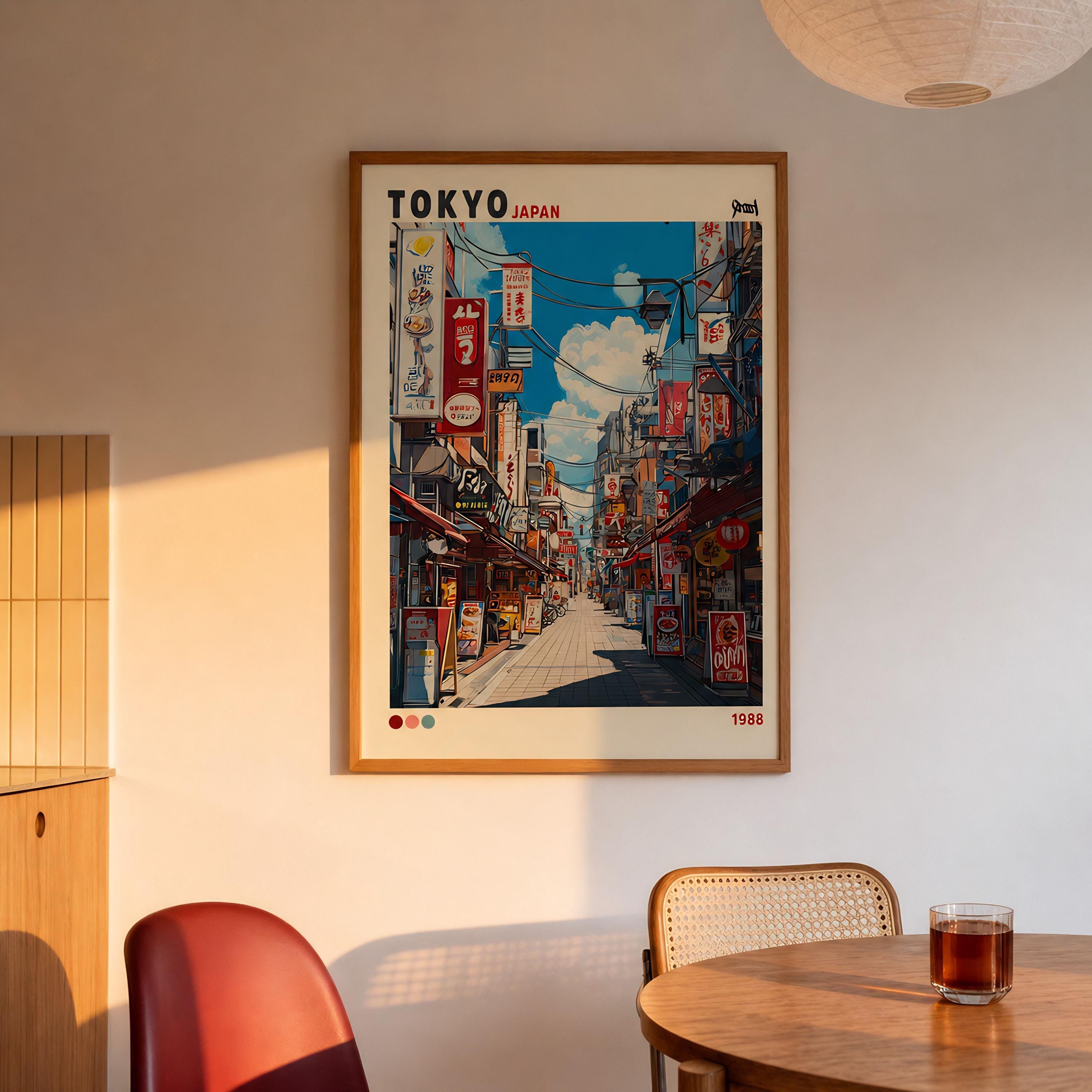 Tokyo Japan Wall Art Print, Japanese Travel Poster, Tokyo Street