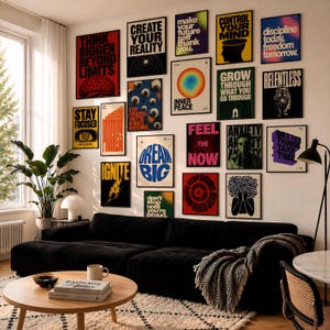 100 motivationsaffischer med motivation, disciplin- och fokustryck, tavelväggsset, utskrivbar modern maskulin väggkonst bild 4