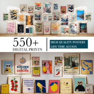 550+ Printable Wall Art Set, Gallery Wall Decor (Digital Prints)