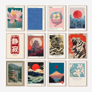 Japanese Wall Art Set of 100 Print, Japandi Wall Art, Japanese Art, Japandi Art, Gallery Wall Set, Digital Prints