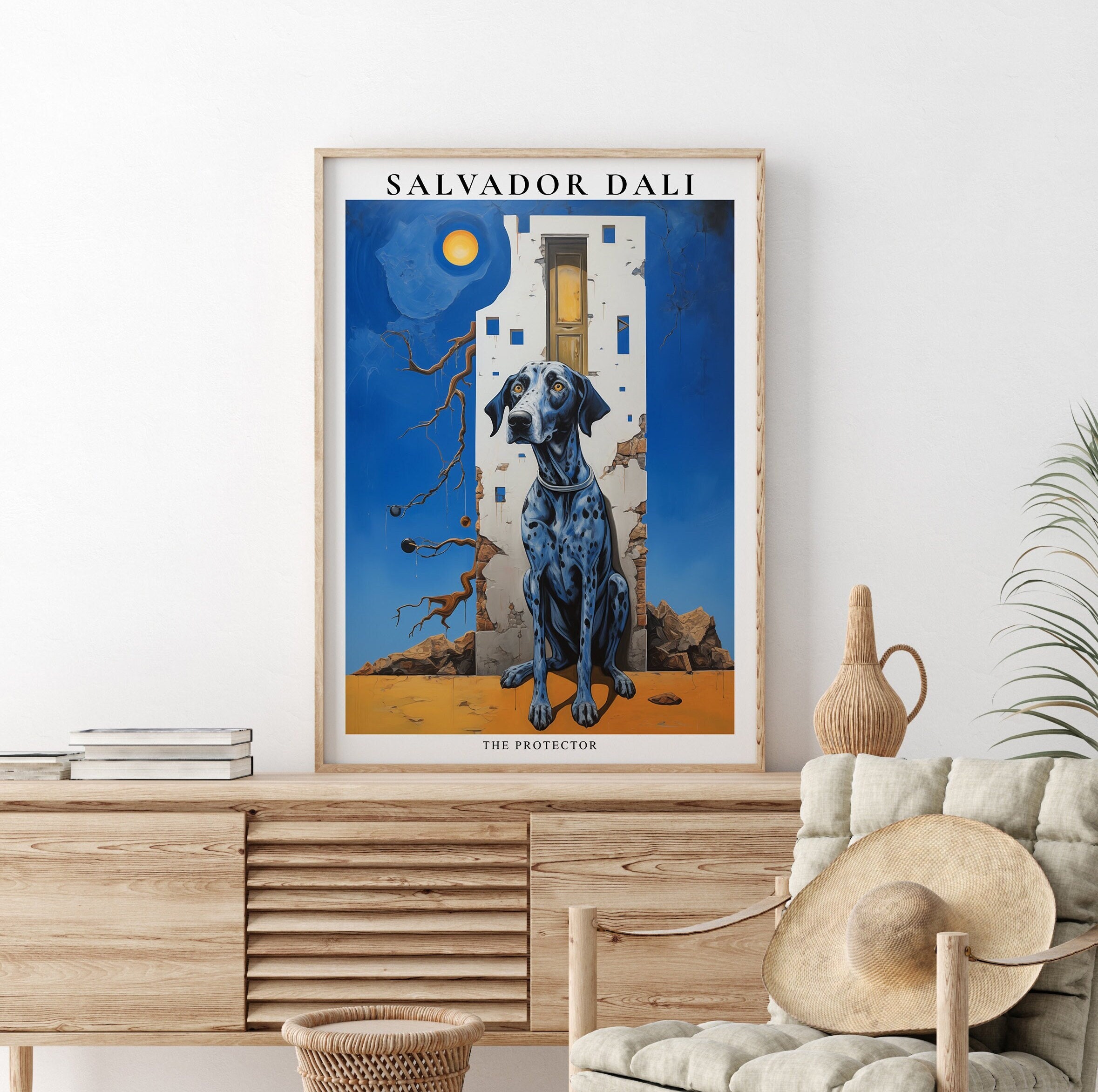 Salvador Dali Der Beschützer Hund Poster, Digital Download, Hundedruck