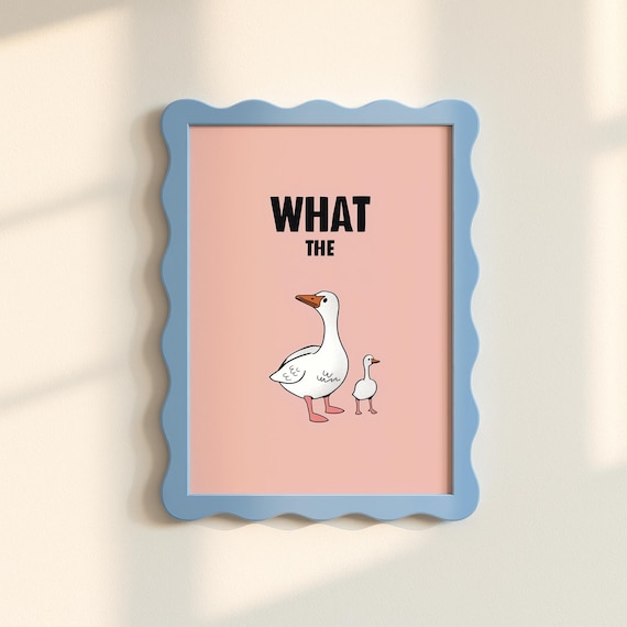 What The Duck Poster, Minimalist Wall Art, Funny Poster, Funny Animal Poster, Duck Poster, Digital Download, Minimalist Animal Print