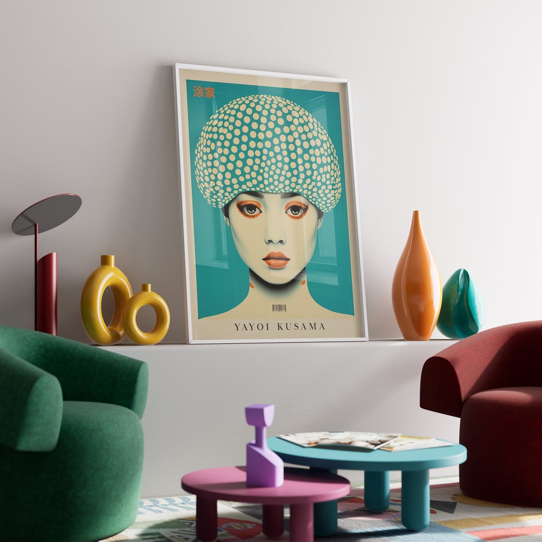 Yayoi Kusama Japanese Art Poster, Digital Download, Modern Japanese