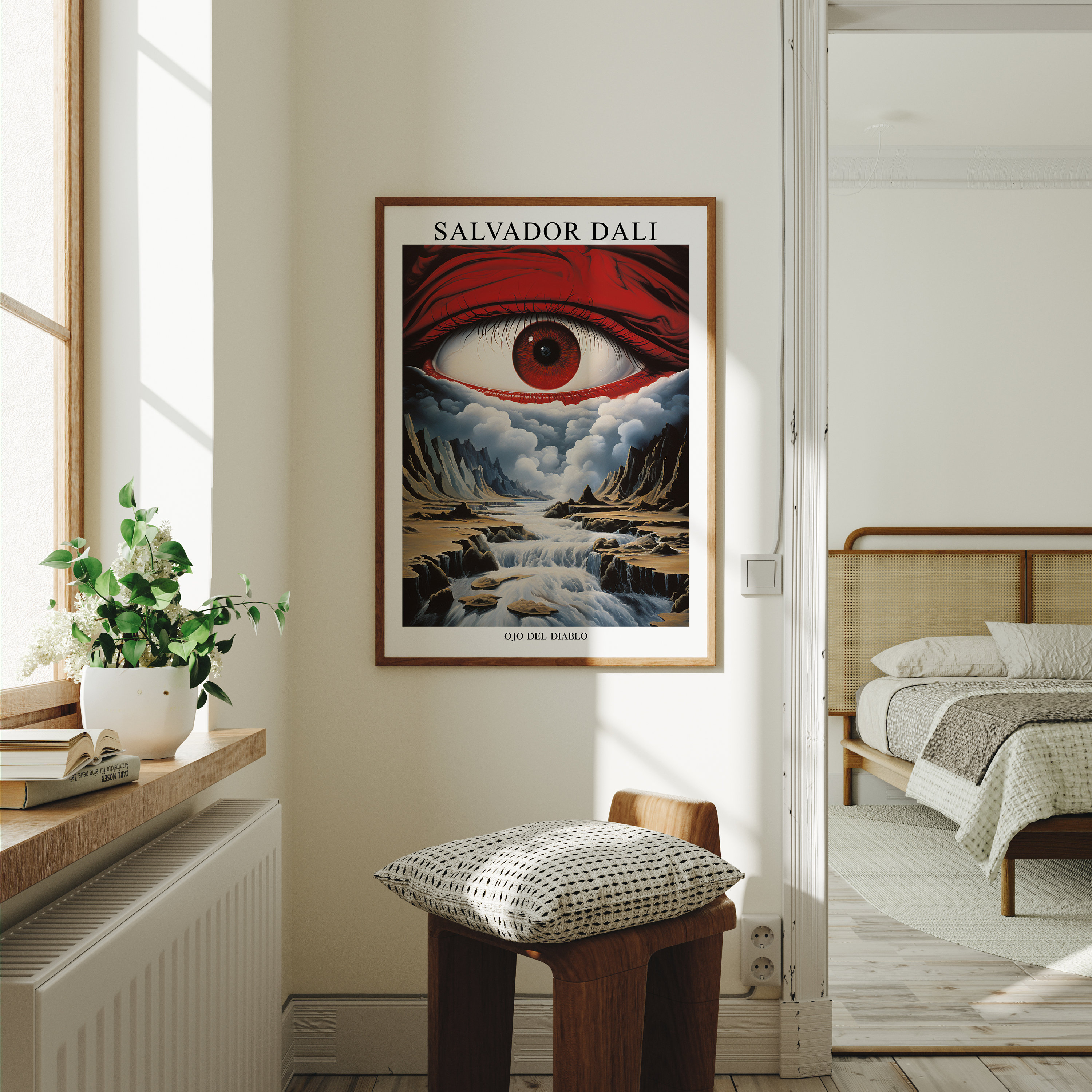 サルバドール・ダリ作「悪魔の目」ポスター、シュールレアリズムアート