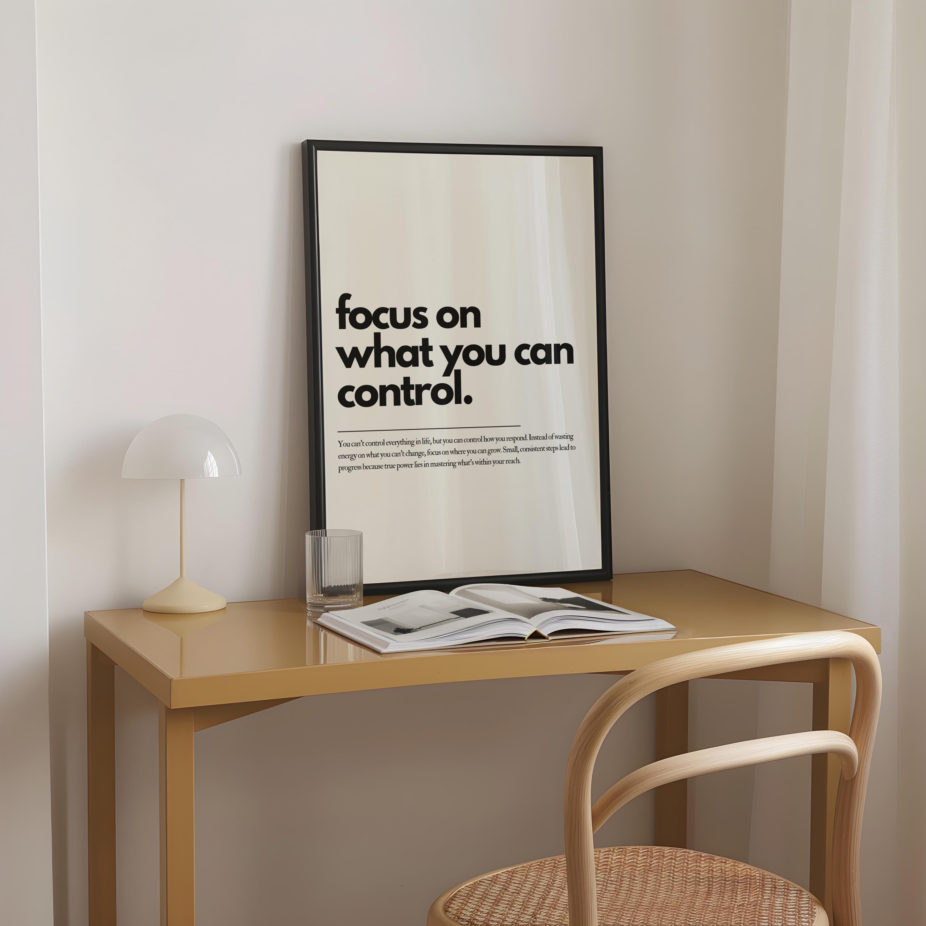 Control Inspiration Focus on What You Can Control, Inspirational Wall Art, Typography ...