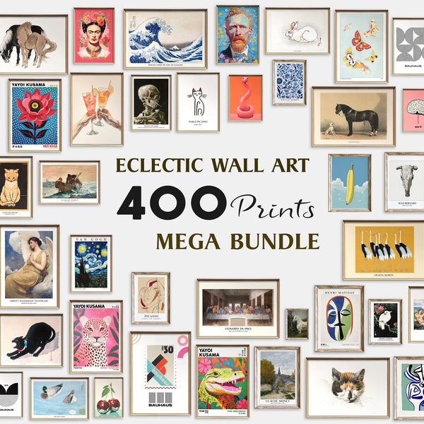 400 Printable Eclectic Mega Bundle, Digital Prints, 400 MEGA BUNDLE SET, Gallery Wall Set, Wall Art Prints, Poster Set