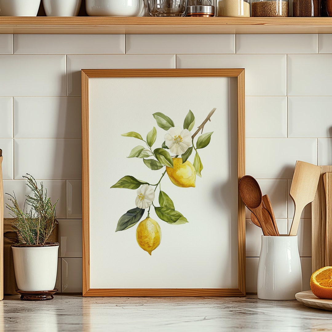 Kitchen Wall Art Lemon Print, Lemon Poster, Kitchen Gifts, Kitchen ...
