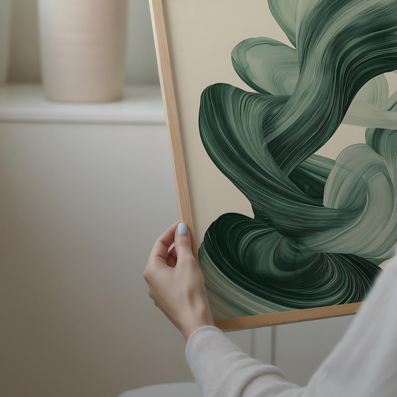 Sage Green Mid Century Modern Wall Art