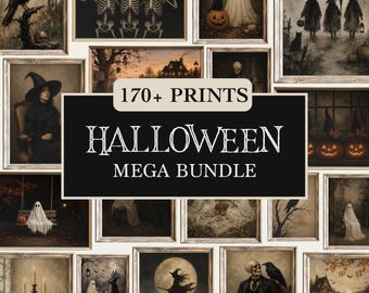 170+ Halloween Wall Art Bundle, Vintage Halloween Prints, Spooky Fall Decor, Dark Academia Gallery Wall Set