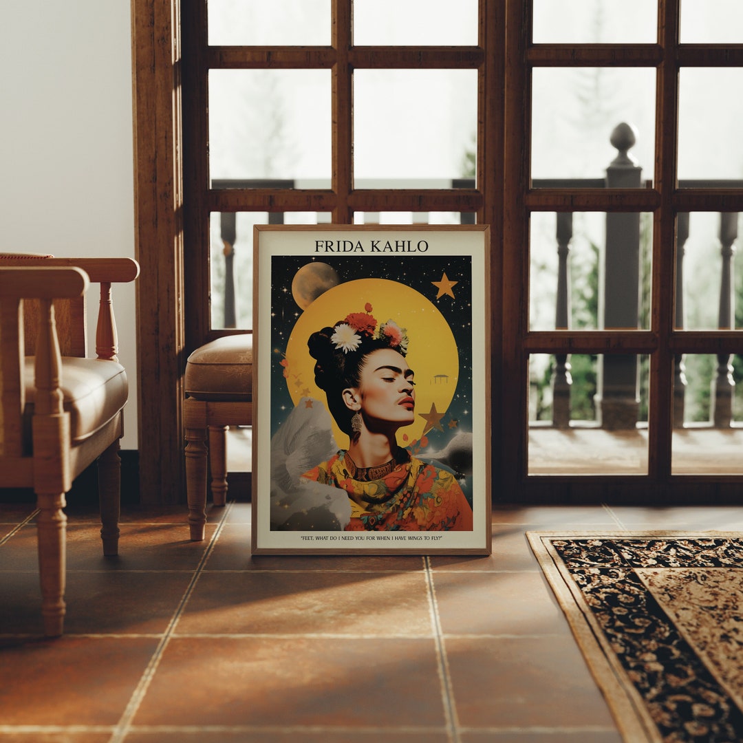Frida Kahlo Retro Style Portrait Frida Kahlo Print - Etsy