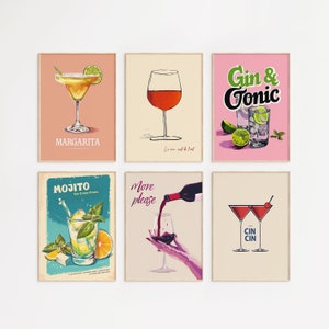 Cocktail Poster, Bar Cart Prints, Cocktail Wall Art, Bar Cart Art
