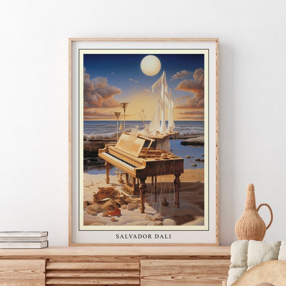 アート・デザイン・音楽 SALVADOR DALI The Making of an Artist Salvador Dali Surreal Piano Poster, Music Poster, Digital Download