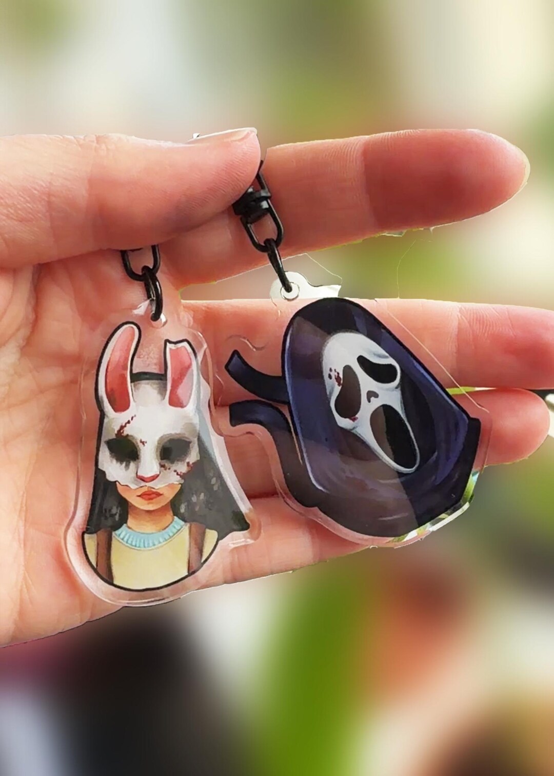 Dead by Daylight Killer Fan Art Keychains . the Ghost & the Huntress - Etsy