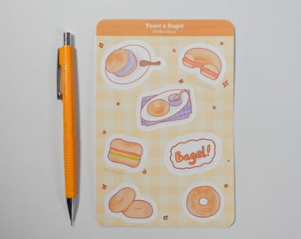 Bagel Sticker Sheet | Cute Food Breakfast Vinyl Planner Bullet Journal